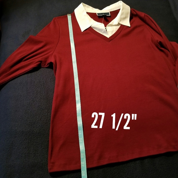 Karen Scott Layered Look Top With 3/4-Length Sleeves Cuffs For A Polished Look - Picture 4 of 7